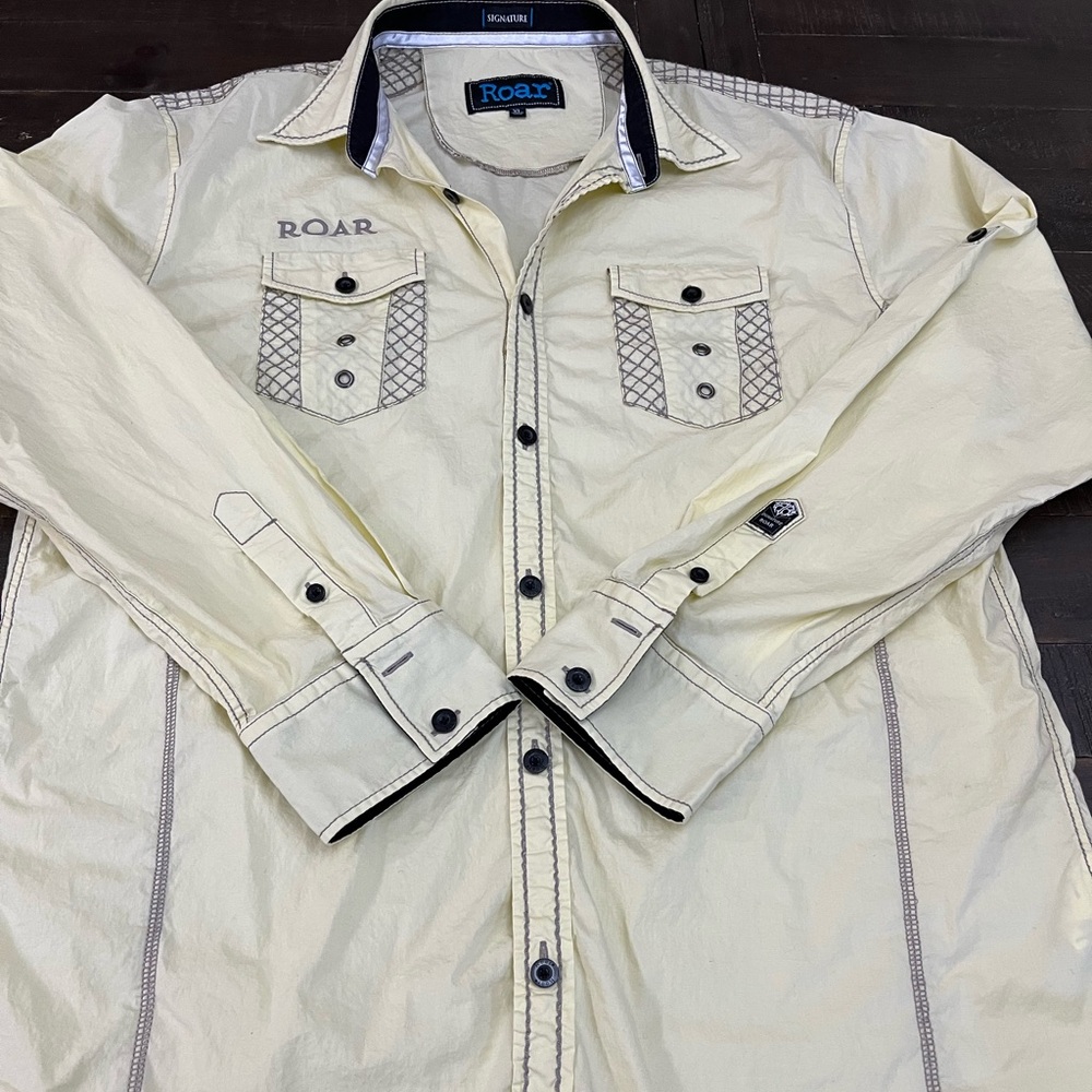Mens Roar Western Button Down